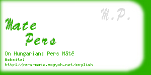 mate pers business card