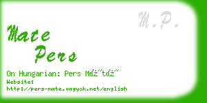 mate pers business card